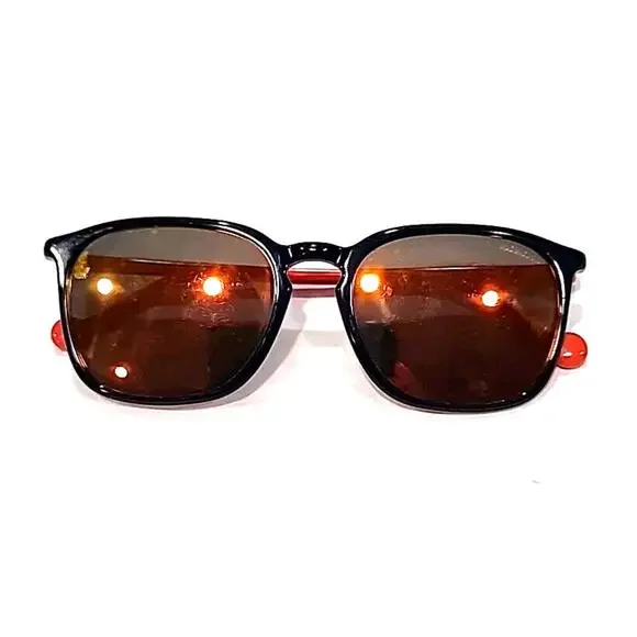 Moncler ML 0150 92L Blue Orange Yellow Square Sunglasses 56-19 150 Italy